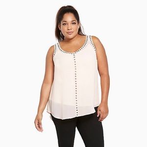 Torrid grommet sheer top in blush pink